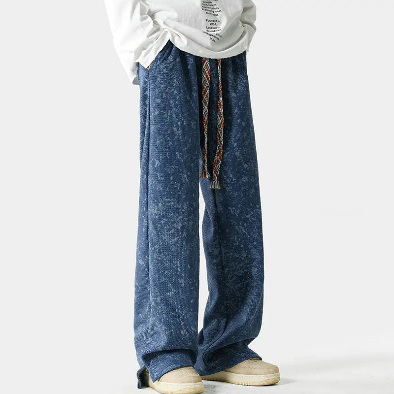 Joggebukse Herre Vintage Stil med Løse Ben og Elastisk Midje 5