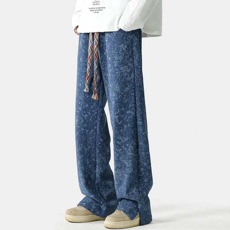 Joggebukse Herre Vintage Stil med Løse Ben og Elastisk Midje 6