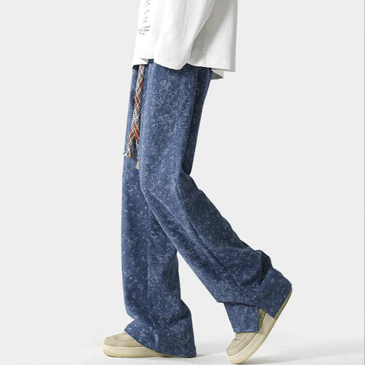 Joggebukse Herre Vintage Stil med Løse Ben og Elastisk Midje 7