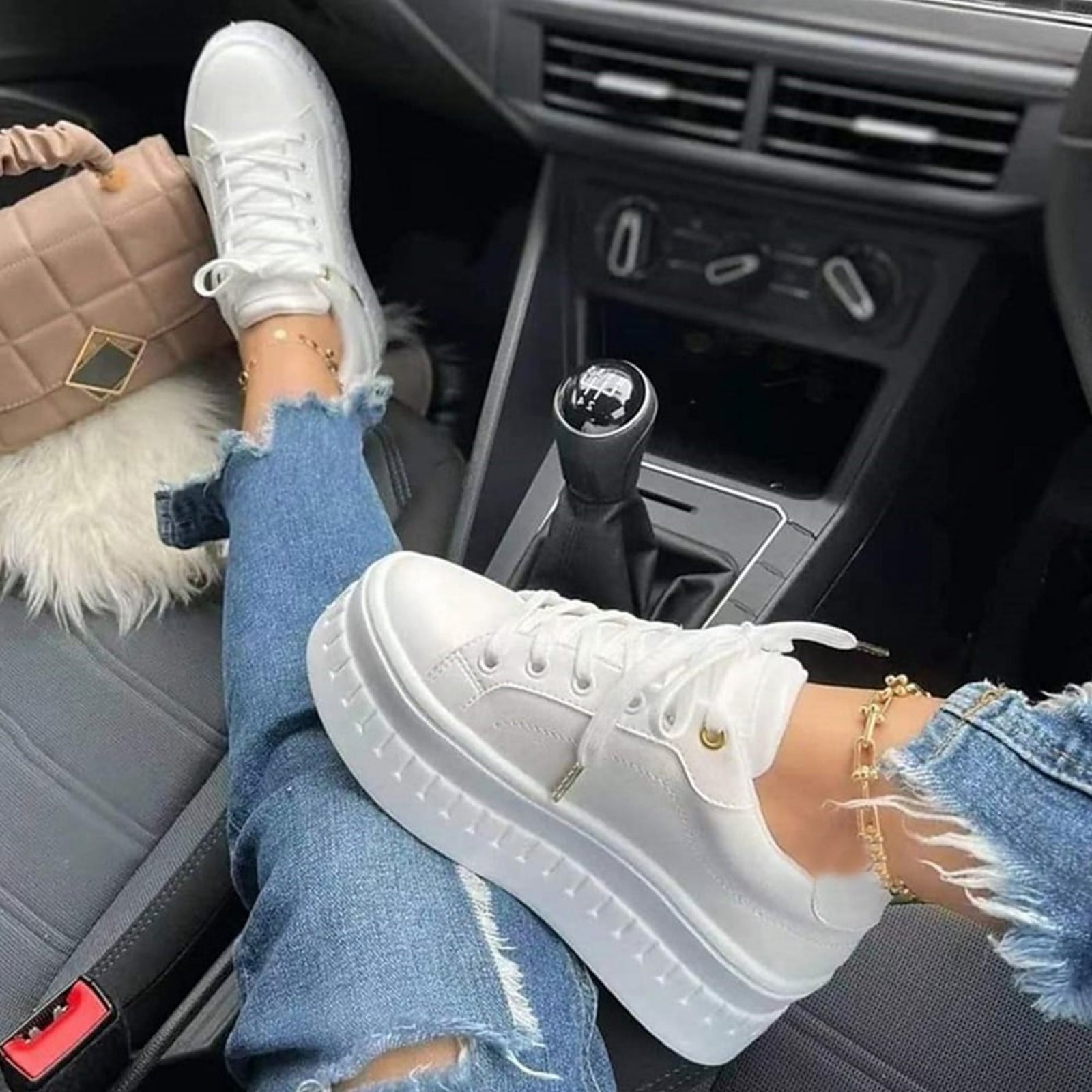 Joggesko Dame Moderne Design med Tykk Såle 1