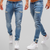 Herre Joggebukse i Denim med Snøring og Justerbar Passform-2