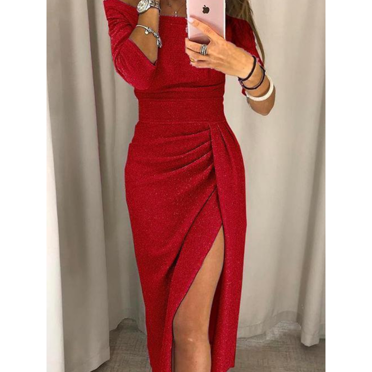 Kjole for kvinner Off-the-Shoulder Stil 1