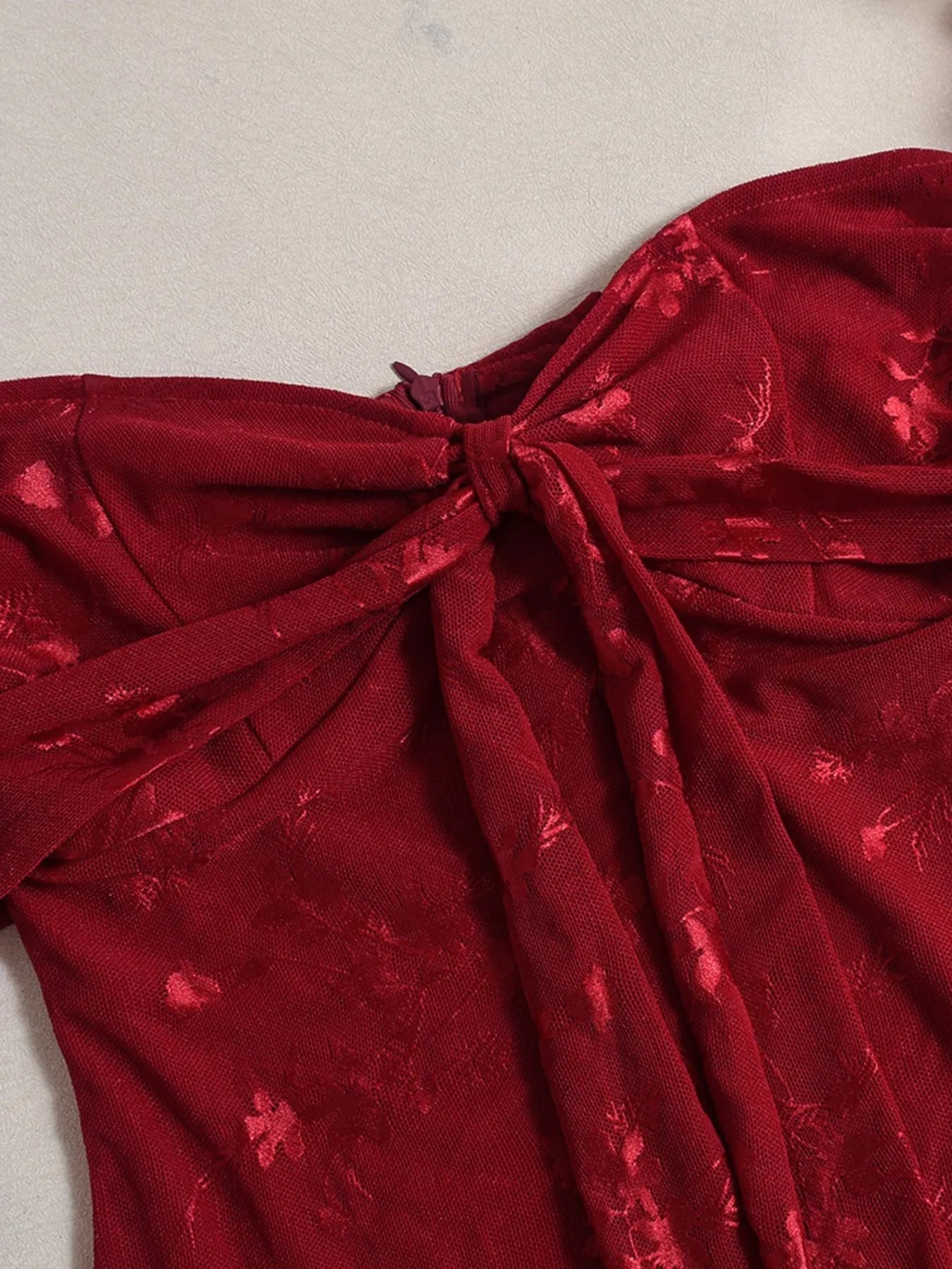 Kjoler Dame Avdekkede Skuldre Rynket Polyester Sommerkjole 5