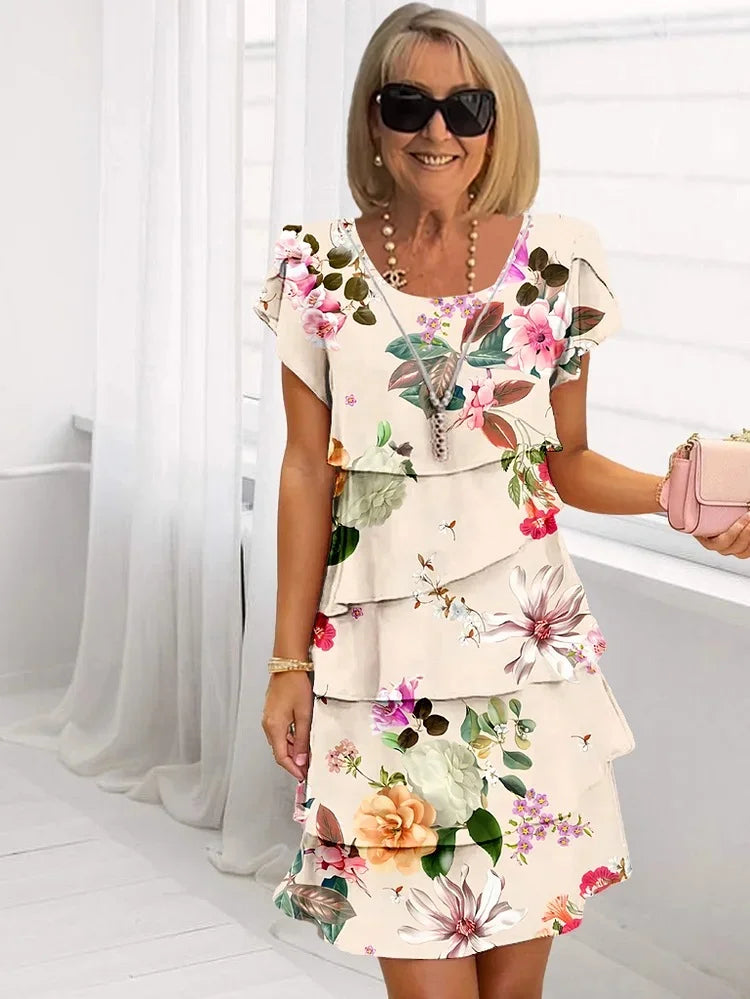 Kjoler Dame Plissert Blomsterdesign til Bryllup og Sommerarrangementer 3