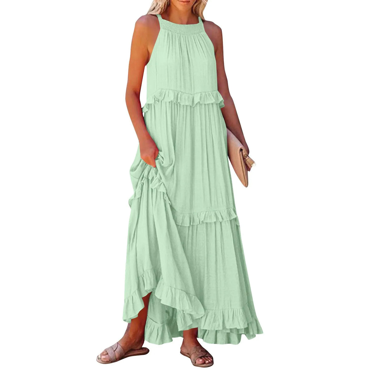Kjoler Dame med Unikt Bladkantdesign for Sommerarrangementer 12