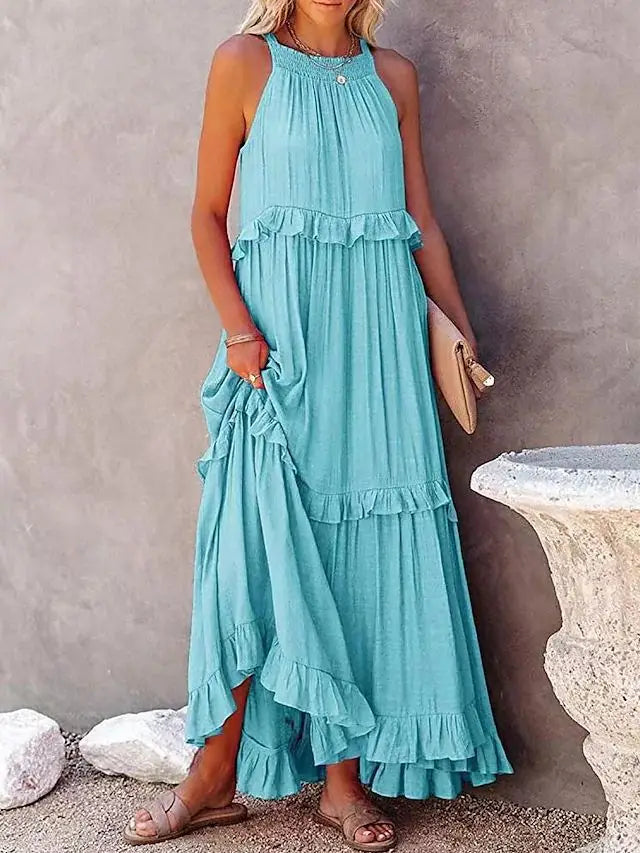 Kjoler Dame med Unikt Bladkantdesign for Sommerarrangementer 5