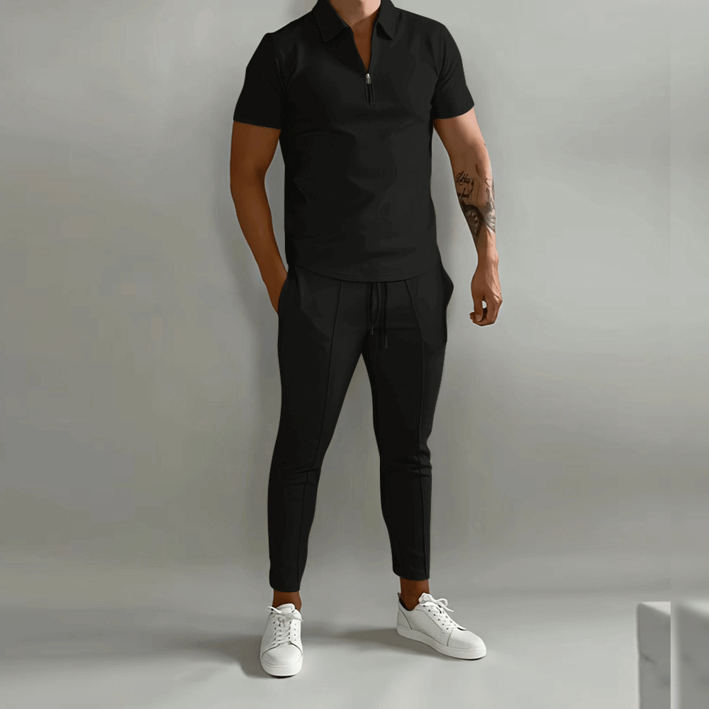 Variant image for Herre Joggedrakt Sett Sporty Stil Pustende Stoff-22