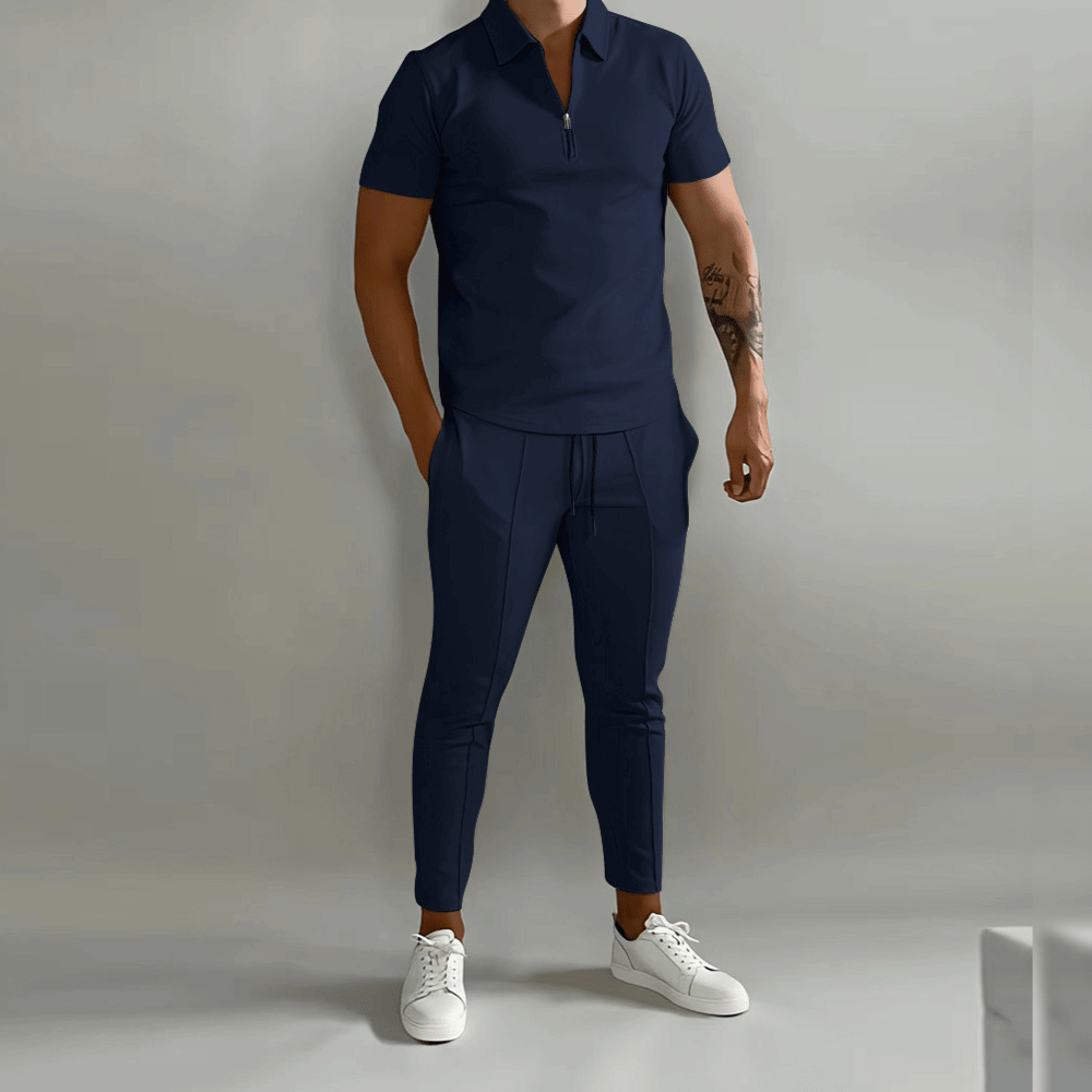 Variant image for Herre Joggedrakt Sett Sporty Stil Pustende Stoff-1
