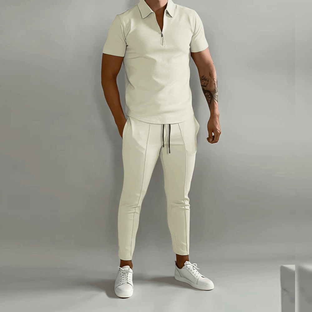 Variant image for Herre Joggedrakt Sett Sporty Stil Pustende Stoff-21