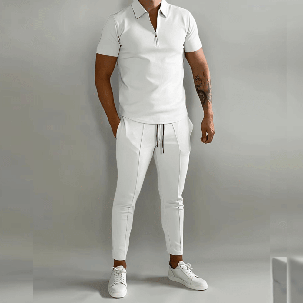 Variant image for Herre Joggedrakt Sett Sporty Stil Pustende Stoff-29