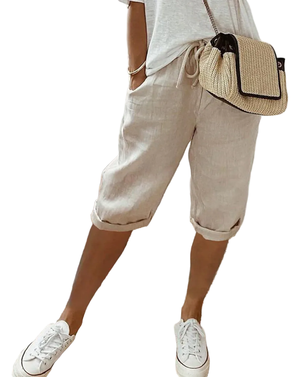 Knelange Shorts for Damer i Uformell Stil 0