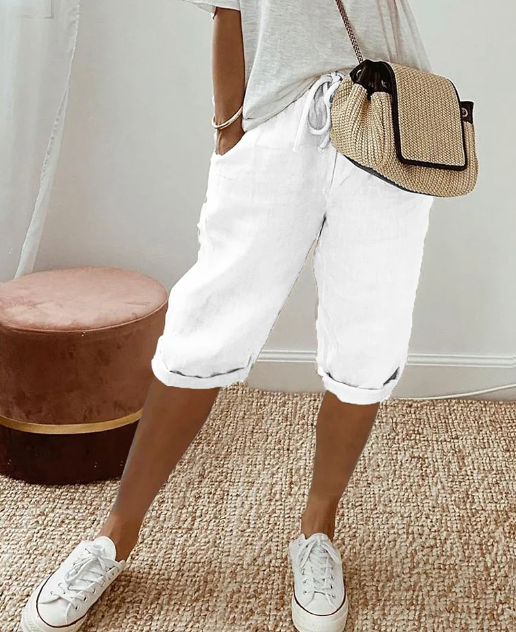 Knelange Shorts for Damer i Uformell Stil 3
