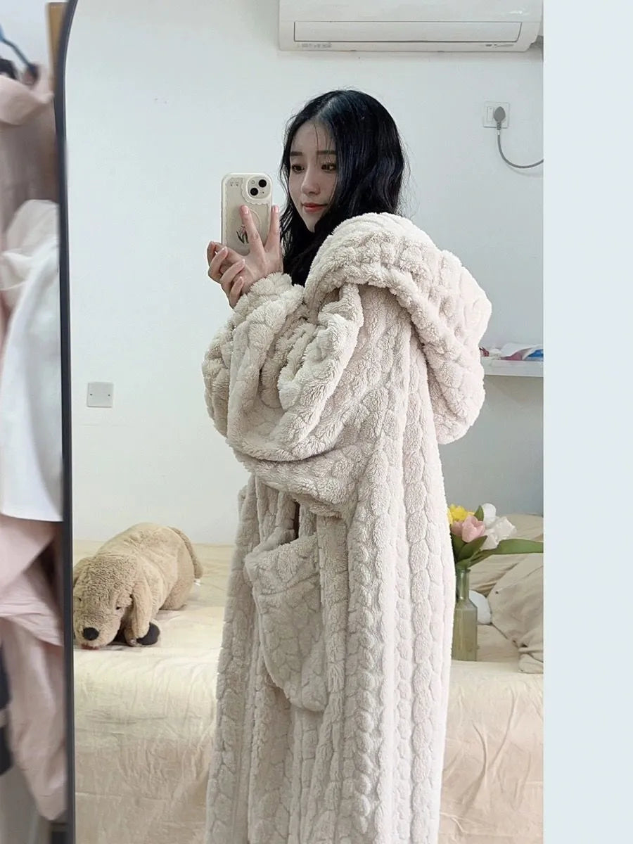 Kvinne Badjas Komfortabel Fleece 2