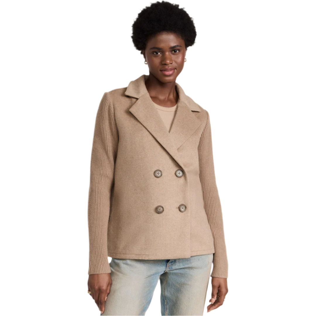 Kvinne Blazer Frakk Strikket Materiale 0