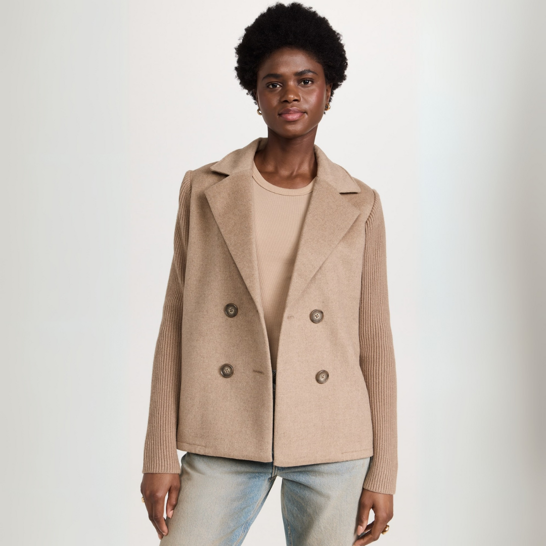 Kvinne Blazer Frakk Strikket Materiale 1