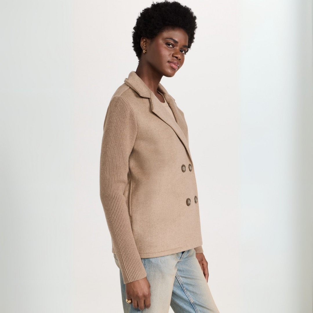 Kvinne Blazer Frakk Strikket Materiale 3