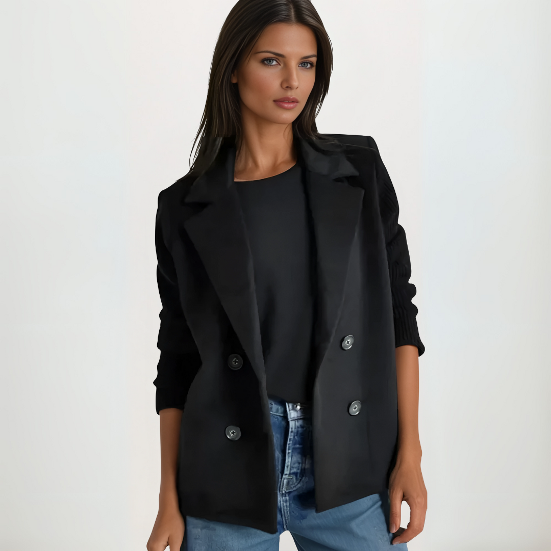 Kvinne Blazer Frakk Strikket Materiale 4