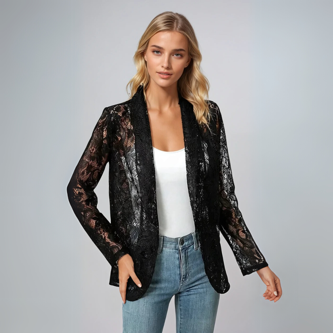 Kvinne Blazer i Blonde med Skreddersydd Passform 1