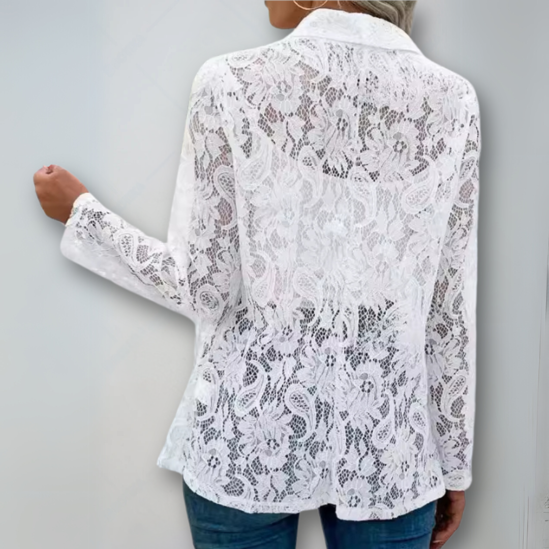 Kvinne Blazer i Blonde med Skreddersydd Passform 2