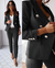 Kvinne Blazer og Bukse Settet Moderne Tweed 4