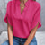 Kvinne Bluse Elegant Split V-hals Viskose Polyester 11