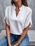 Kvinne Bluse Elegant Split V-hals Viskose Polyester 2