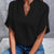 Kvinne Bluse Elegant Split V-hals Viskose Polyester 5
