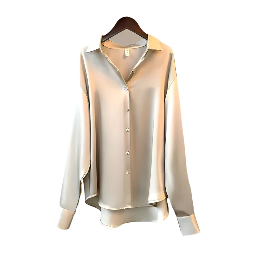 Kvinne Bluse Lange Ermer Silke Tidløs Design 0