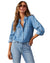 Kvinne Bluse med Knapper Langermet Bomullsblanding 0