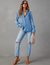 Kvinne Bluse med Knapper Langermet Bomullsblanding 2