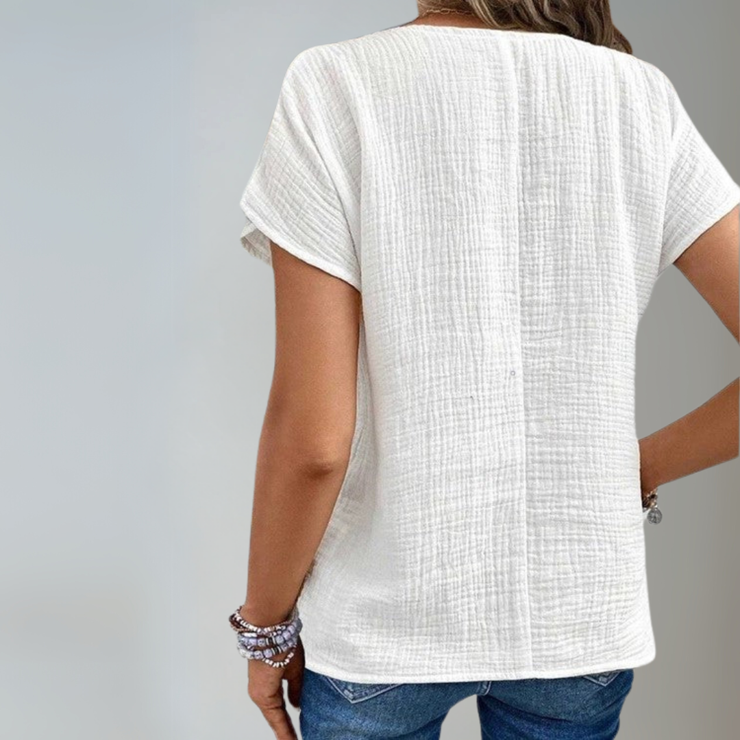 Kvinne Bluse med Krage og Knapper 2