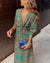 Kvinne Boho Maxikjole Drapert Blend 5