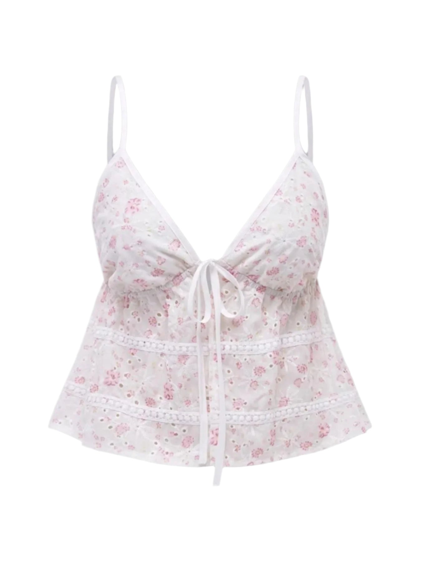 Kvinne Cami Top Blomstertrykk Polyester Spandex 0