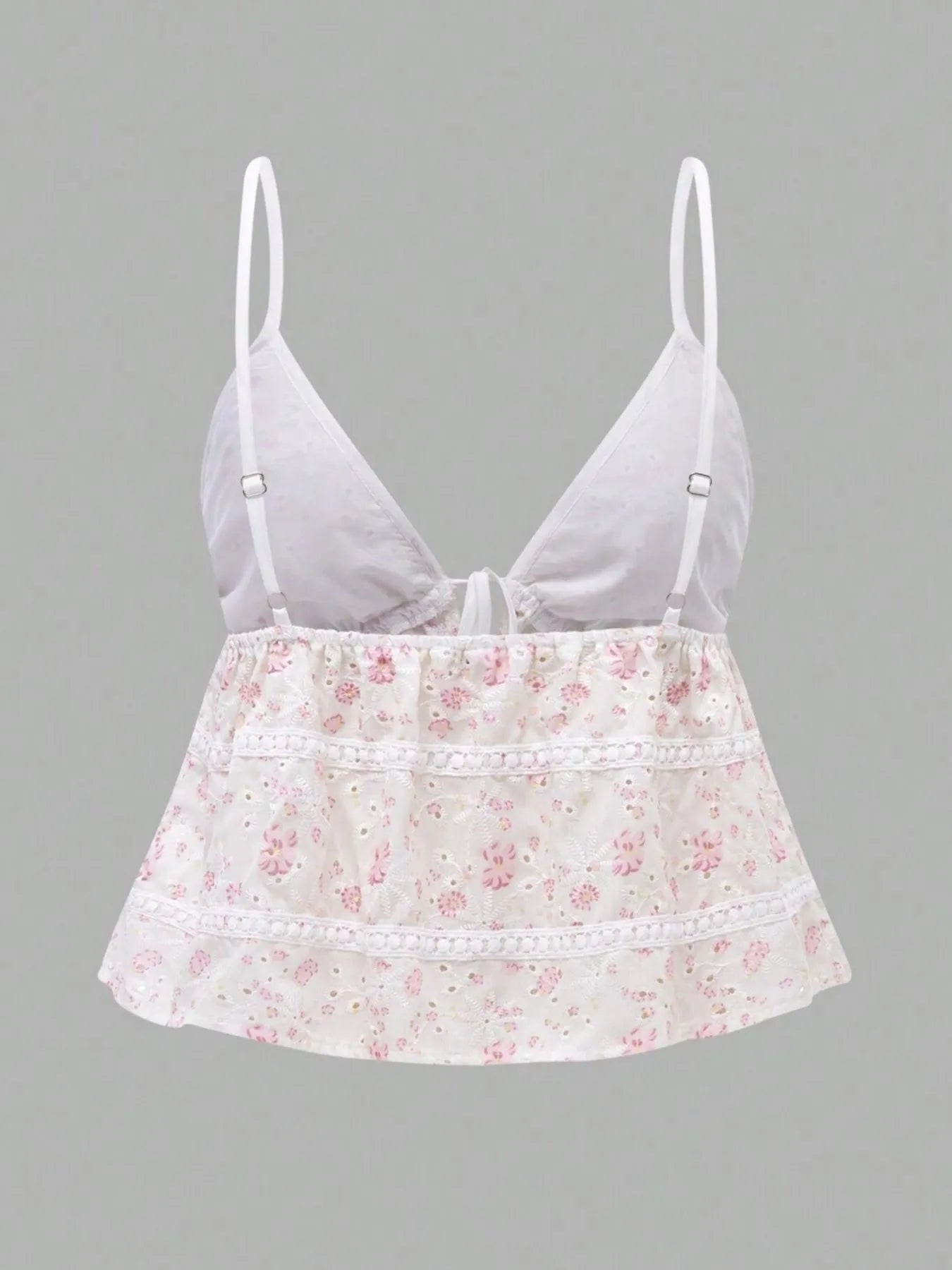 Kvinne Cami Top Blomstertrykk Polyester Spandex 1