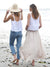Kvinne Crop Top Retro Design i Lin 3