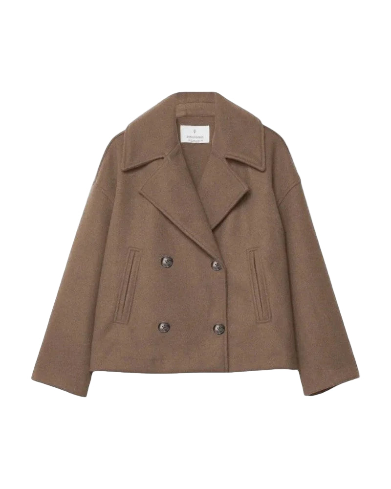 Kvinne Cropped Peacoat Dobbeltspente 0
