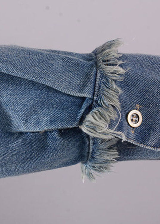 Kvinne Denim Kjole med Lange Ermer og Lommer 4