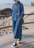 Kvinne Denim Lang Kjole med Asymmetrisk Design og Lommer 0