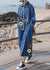 Kvinne Denim Lang Kjole med Asymmetrisk Design og Lommer 6
