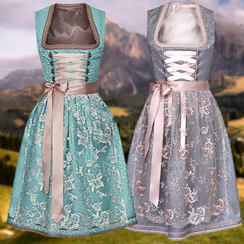 Kvinne Dirndl Kostyme med Bluse og Forkle 0