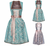 Kvinne Dirndl Kostyme med Bluse og Forkle 2