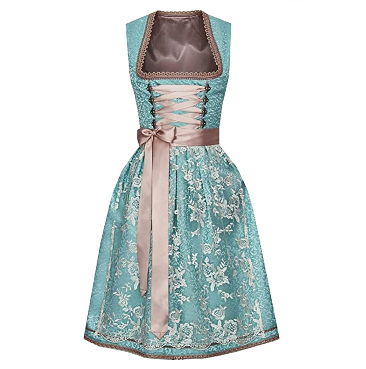Kvinne Dirndl Kostyme med Bluse og Forkle 3