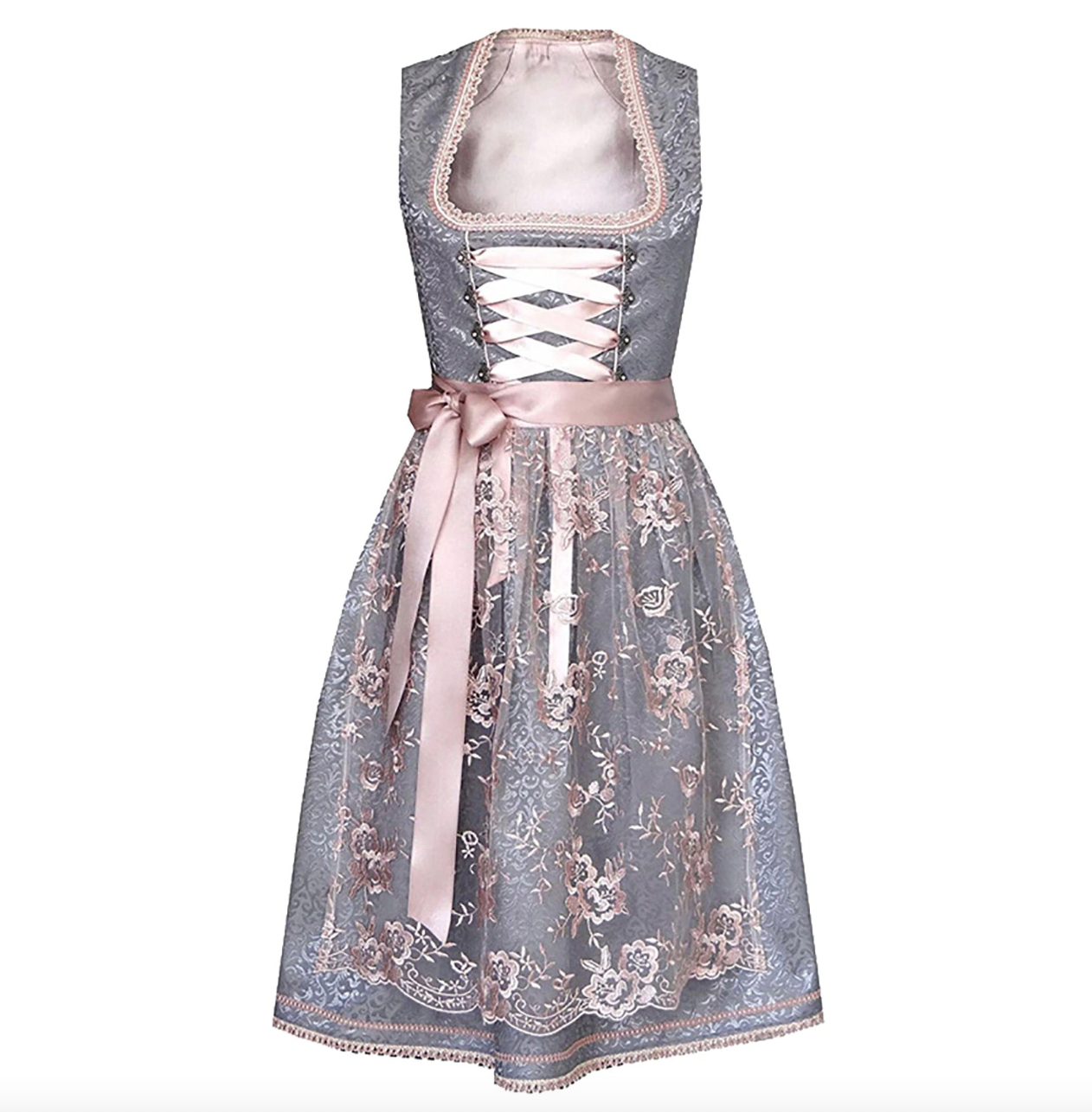 Kvinne Dirndl Kostyme med Bluse og Forkle 4
