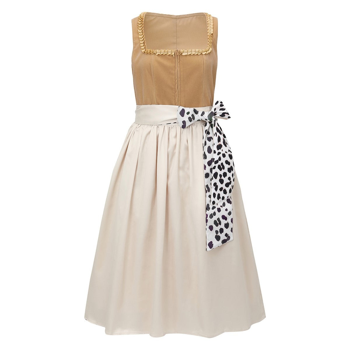Kvinne Dirndl Leopardenmønster Polyester 1