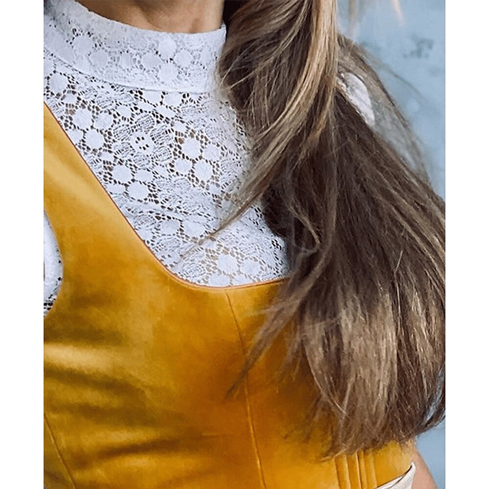 Kvinne Dirndlkleid Vintage Stil med Beigefarget Schürze 3