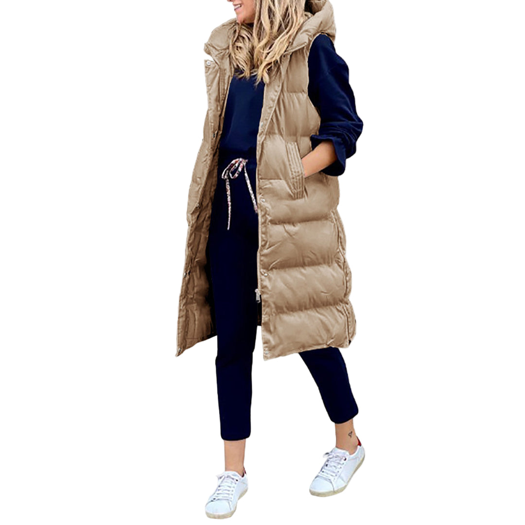 Kvinne Ermeløs Vinterjakke 0