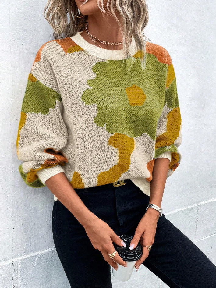 Kvinne Genser med Blomsterdesign 5