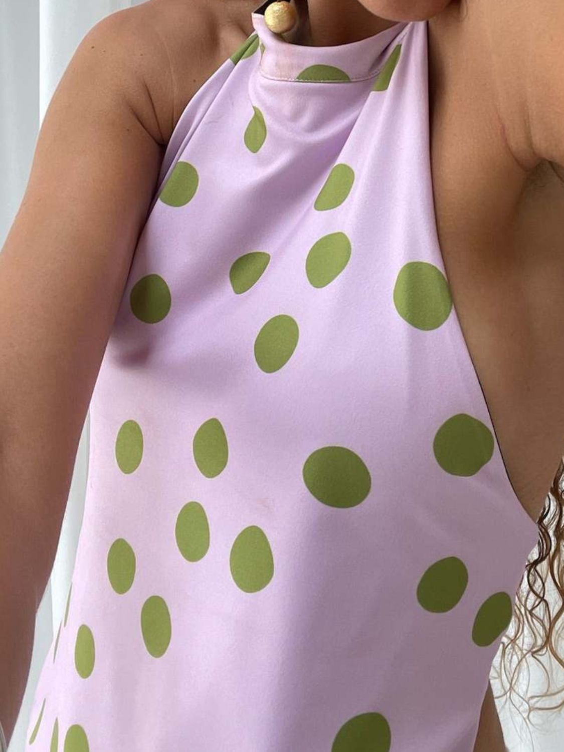 Kvinne Halterneck Tank Top Ryggløs Lett Stretch Polyester 2