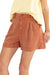 Kvinne High Waist Shorts Plisserte Rayon Lin 0