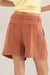 Kvinne High Waist Shorts Plisserte Rayon Lin 1